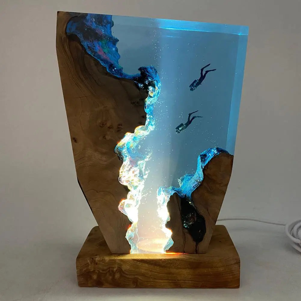 Nachttischlampe – Meereshöhlen-Lichtornamente